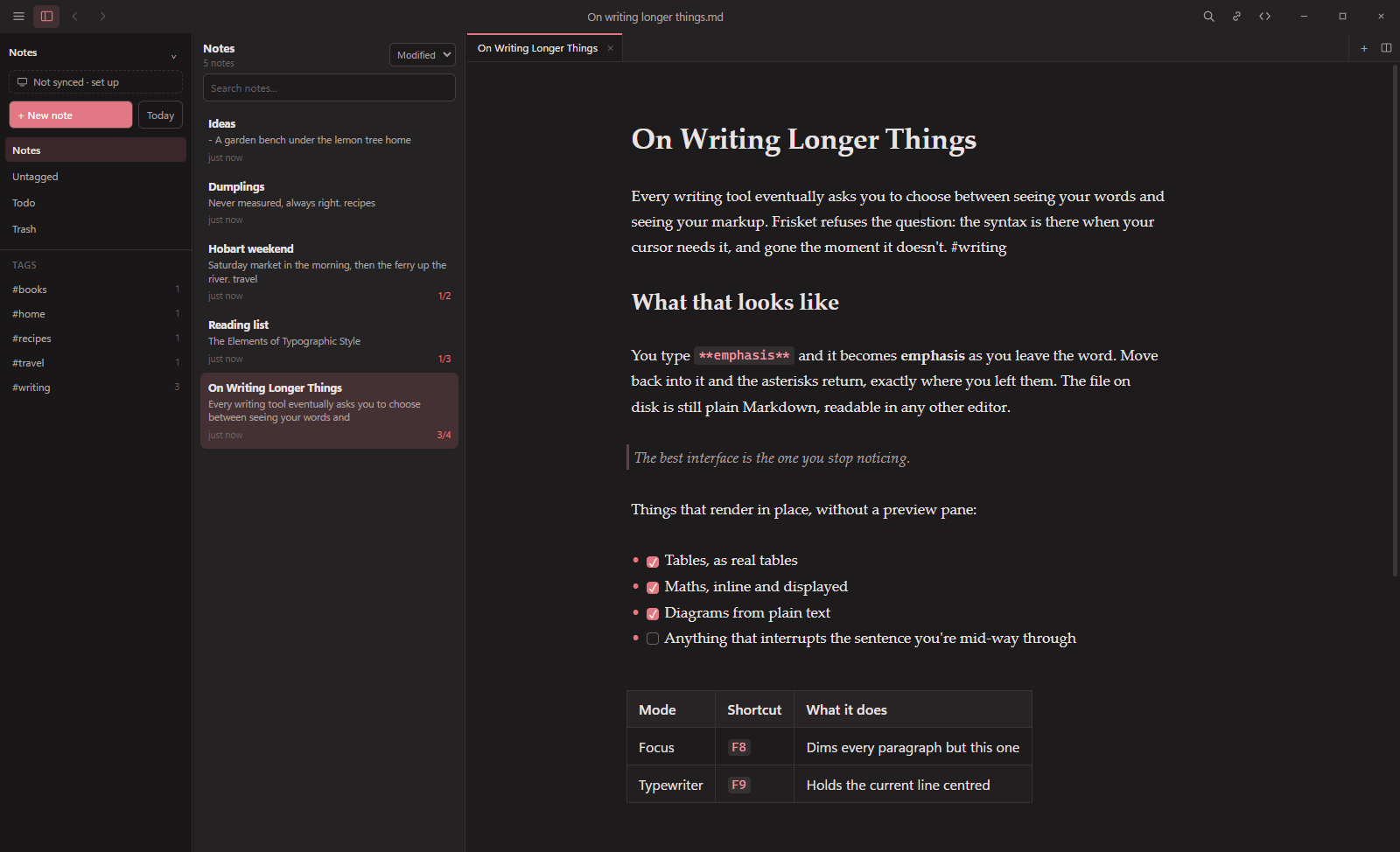 The same view in Frisket’s dark mode.
